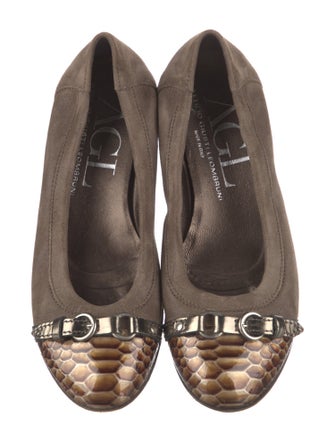 AGL Suede Animal Print Ballet Flats
