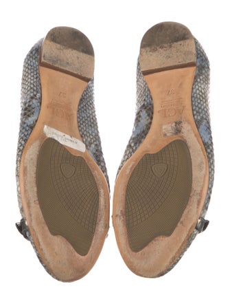 AGL Leather Animal Print Ballet Flats