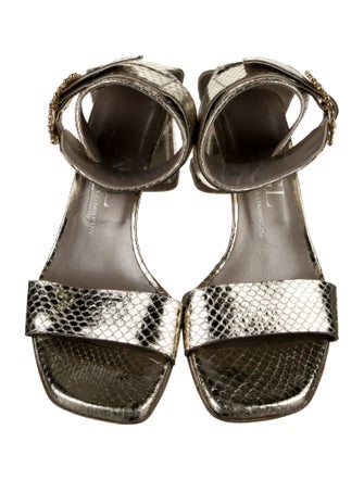 AGL Embossed Leather Sandals