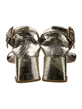 AGL Embossed Leather Sandals