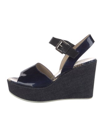 AGL Patent Leather Cutout Accent Slingback Pumps