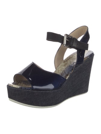 AGL Patent Leather Cutout Accent Slingback Pumps