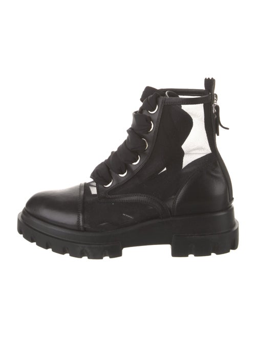 AGL Leather Mesh Accents Combat Boots