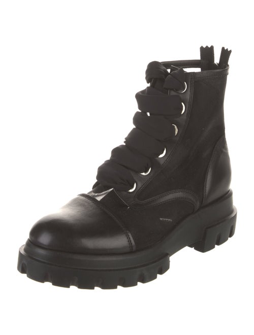 AGL Leather Mesh Accents Combat Boots