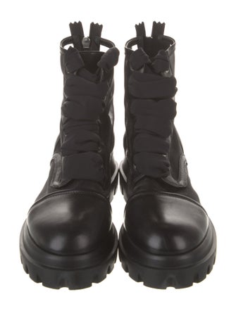 AGL Leather Mesh Accents Combat Boots