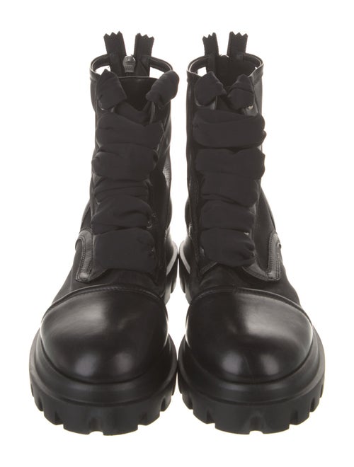 AGL Leather Mesh Accents Combat Boots
