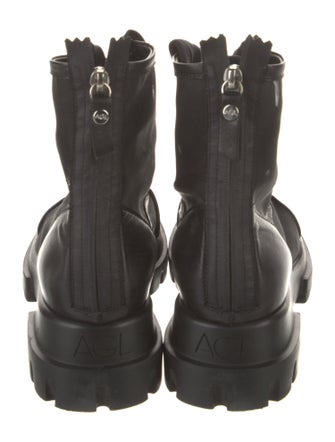 AGL Leather Mesh Accents Combat Boots
