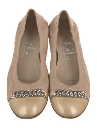 AGL Leather Chain-Link Accents Ballet Flats