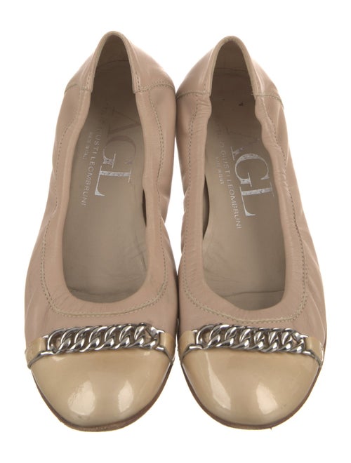 AGL Leather Chain-Link Accents Ballet Flats