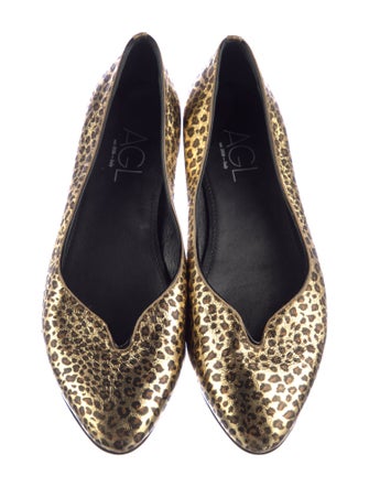 AGL Leather Animal Print Flats