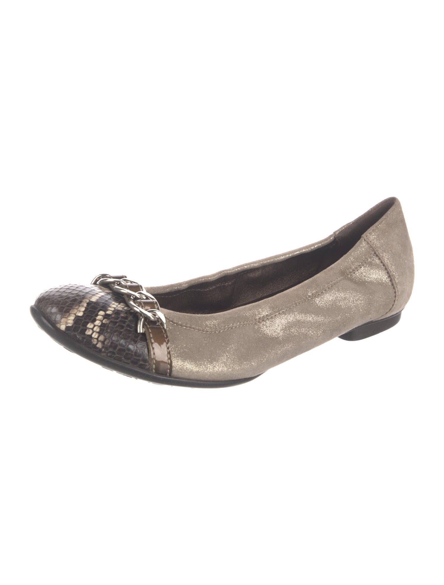 AGL Suede Animal Print Ballet Flats