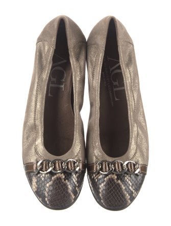 AGL Suede Animal Print Ballet Flats