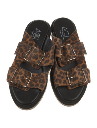 AGL Suede Animal Print Slides