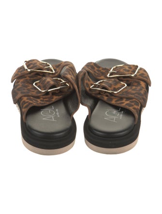 AGL Suede Animal Print Slides