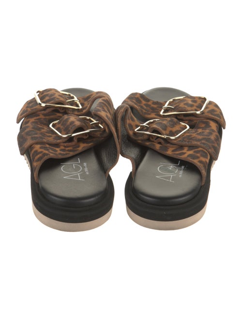 AGL Suede Animal Print Slides