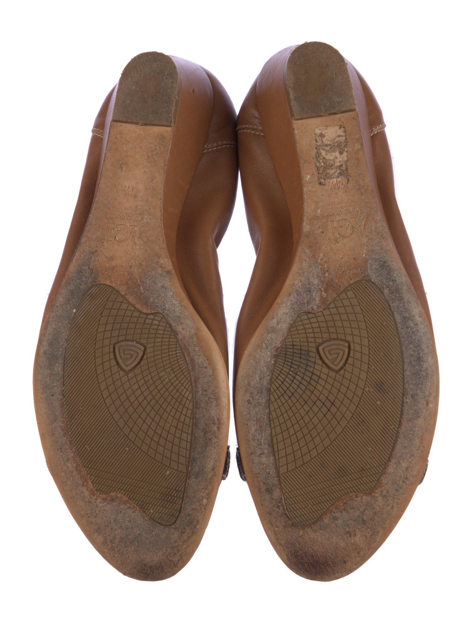 AGL Leather Colorblock Pattern Ballet Flats