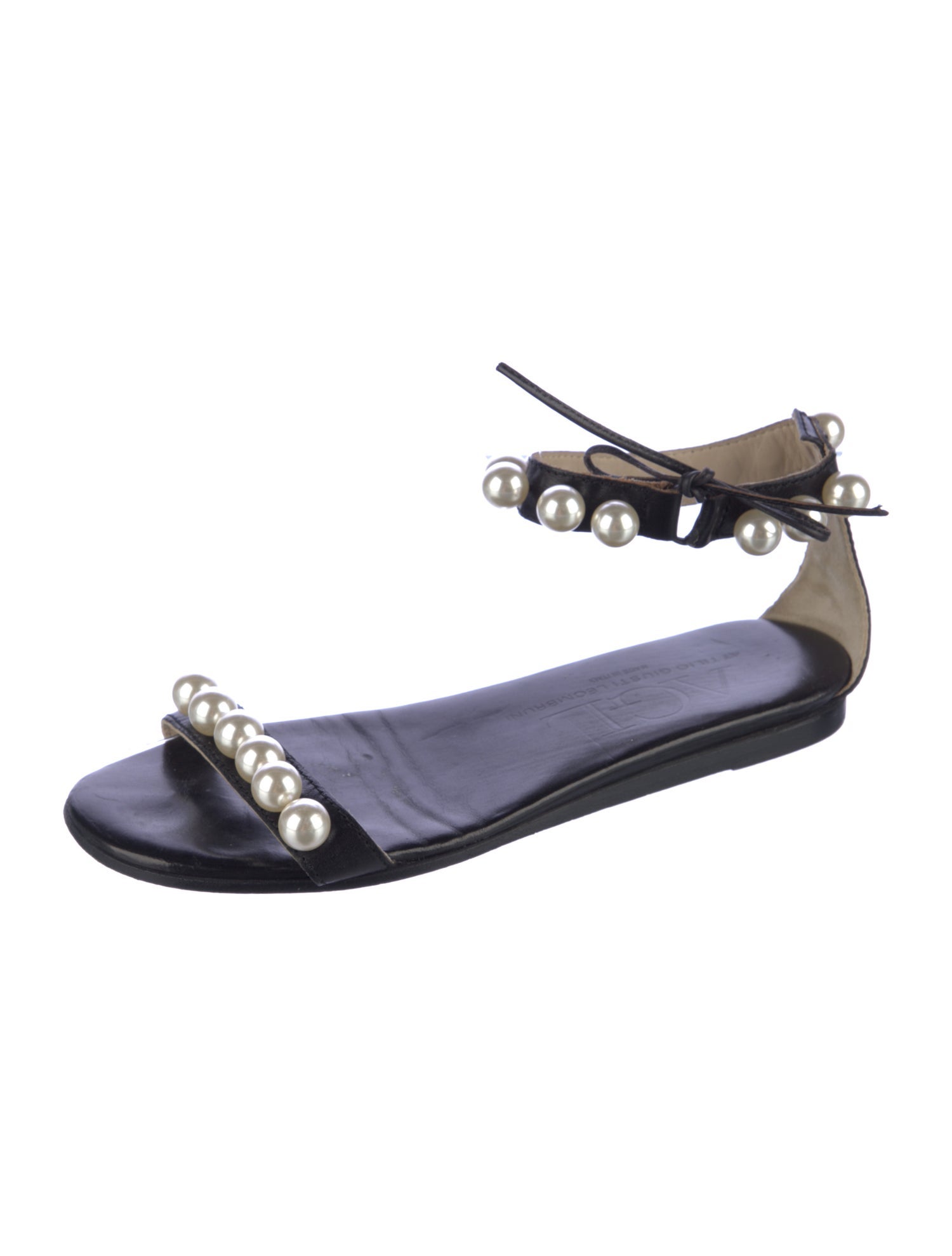 AGL Leather Beaded Accents Sandals