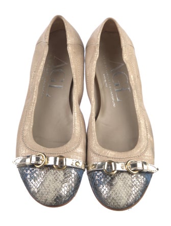 AGL Suede Colorblock Pattern Ballet Flats