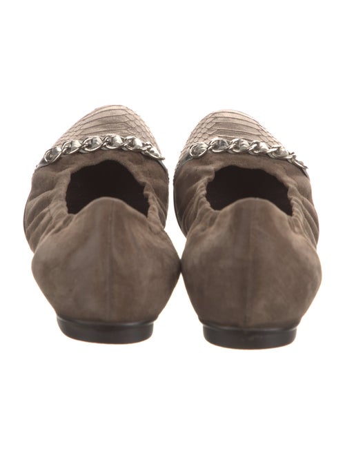 AGL Suede Chain-Link Accents Ballet Flats