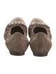 AGL Suede Chain-Link Accents Ballet Flats