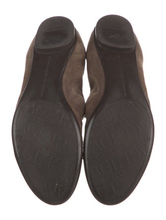 AGL Suede Chain-Link Accents Ballet Flats