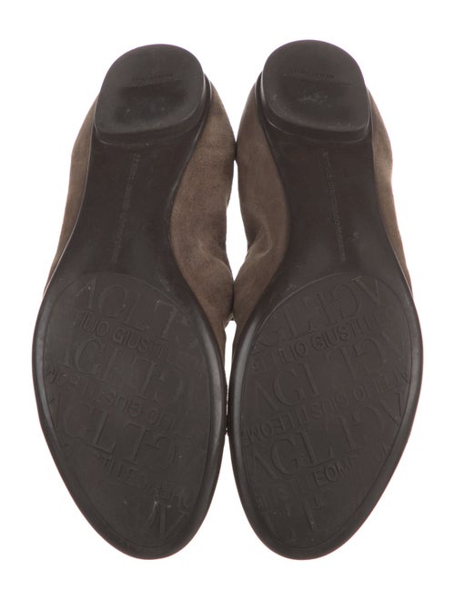 AGL Suede Chain-Link Accents Ballet Flats