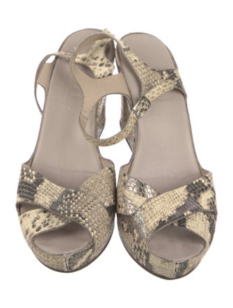 AGL Leather Animal Print Espadrilles
