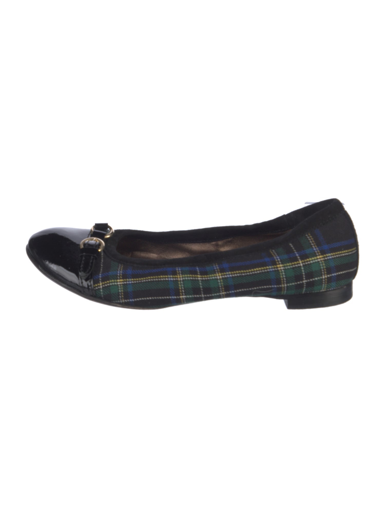 AGL Leather Plaid Print Ballet Flats