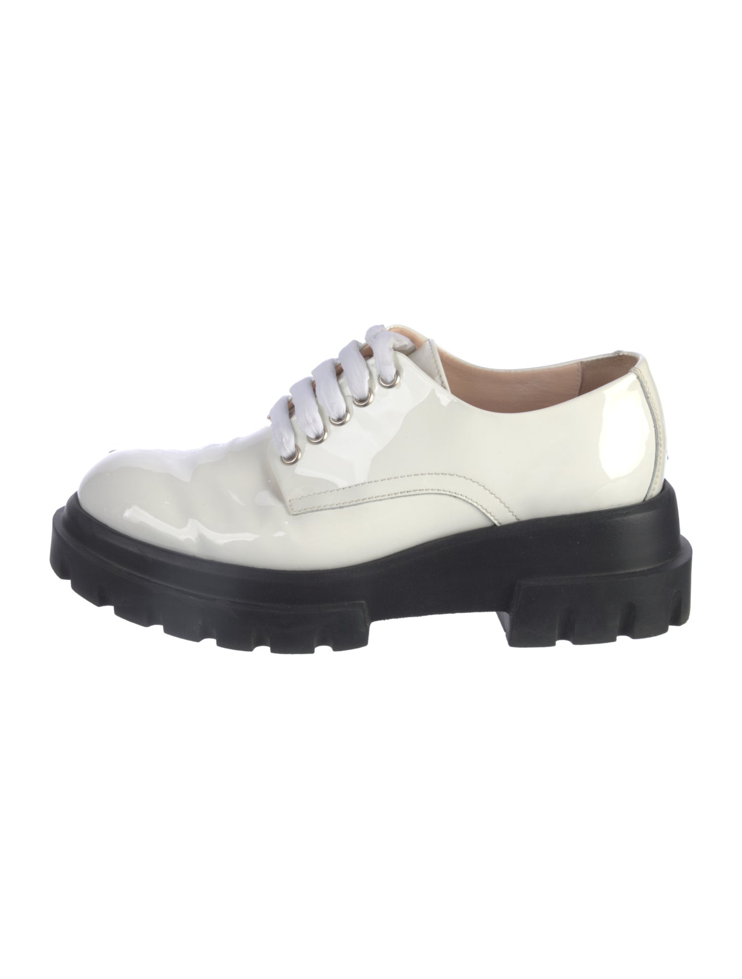 AGL Patent Leather Colorblock Pattern Oxfords