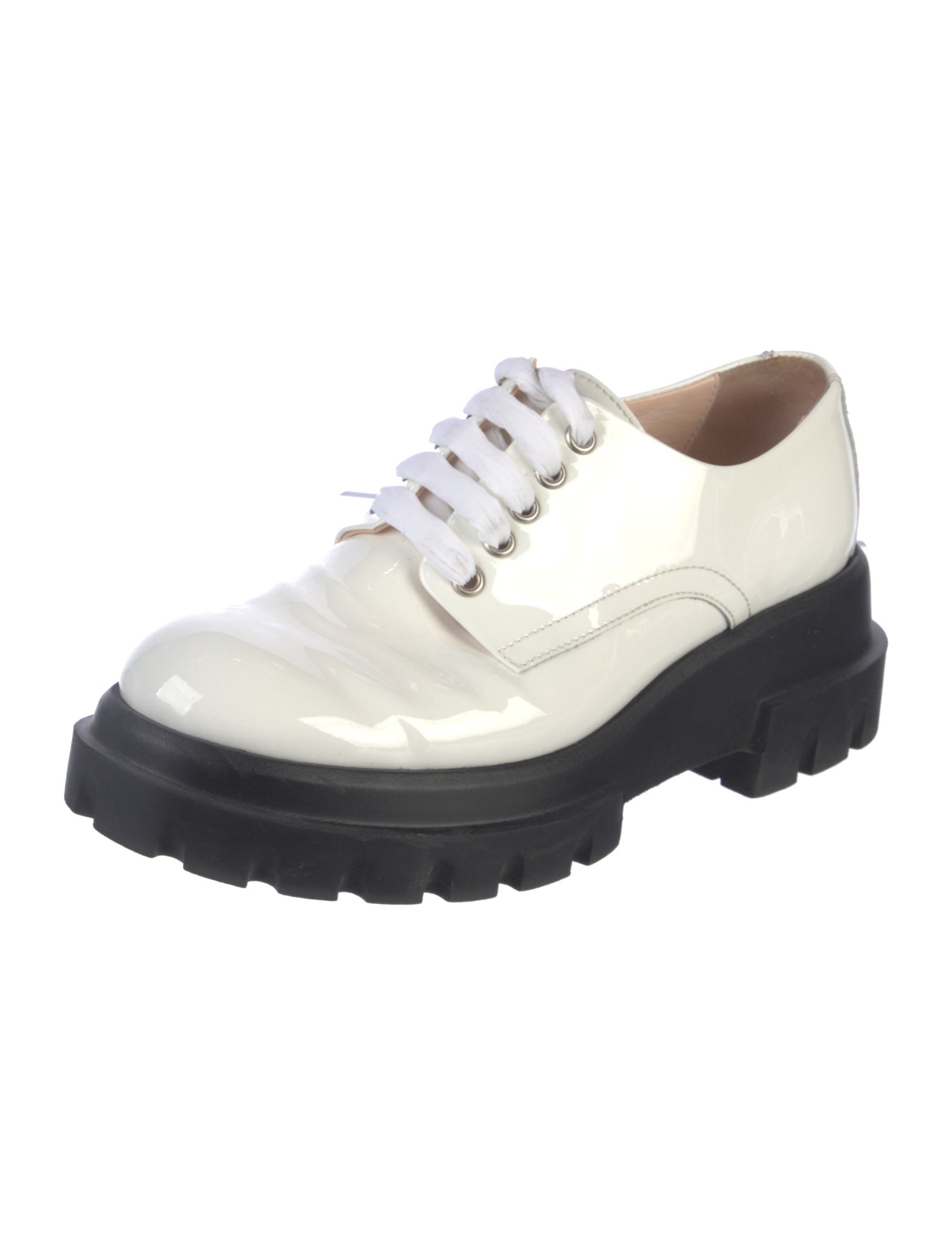 AGL Patent Leather Colorblock Pattern Oxfords
