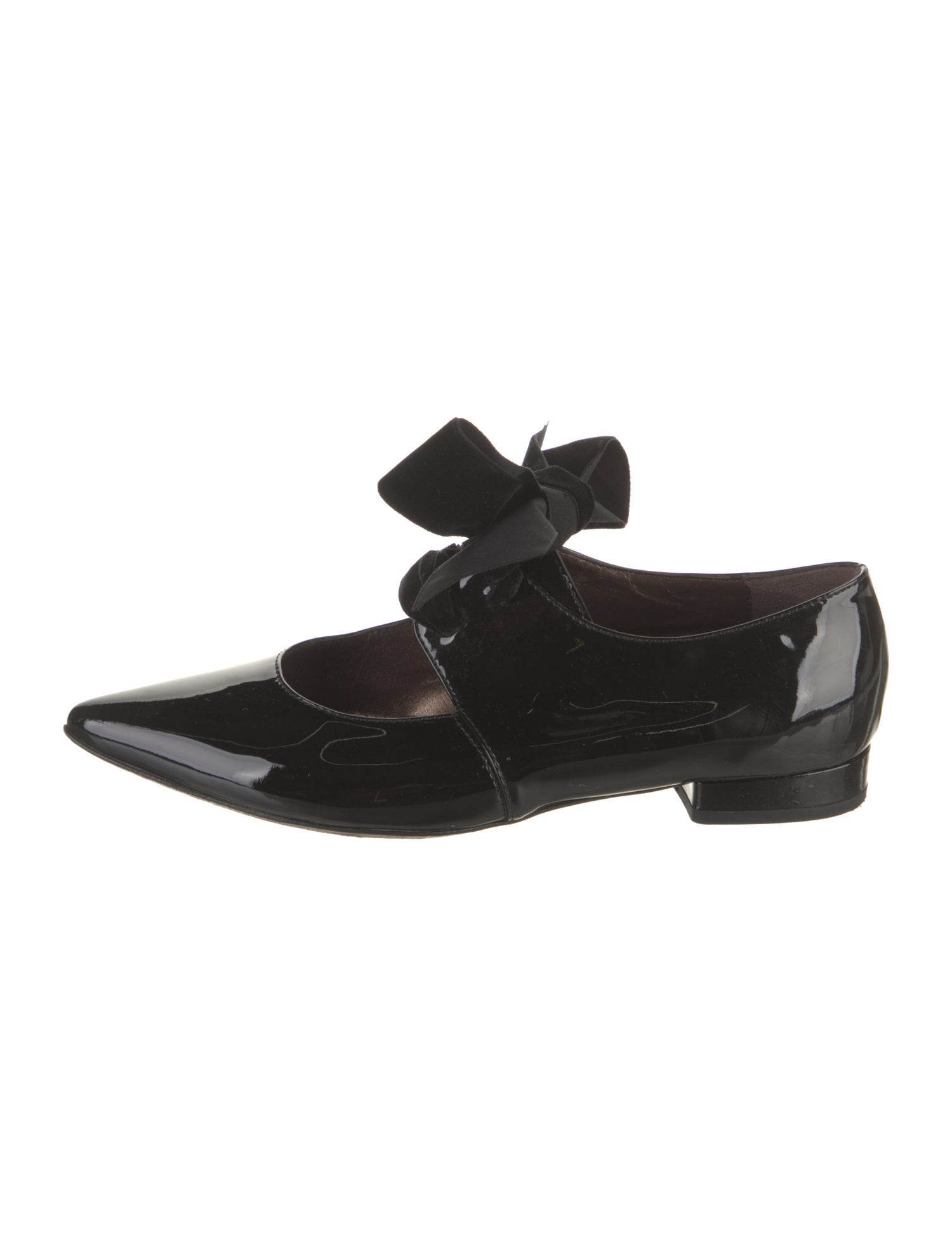 AGL Patent Leather Bow Accents Mary Jane Flats
