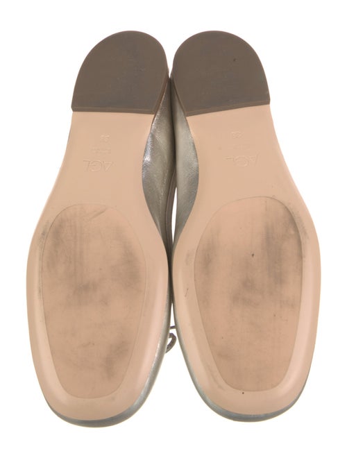 AGL Leather Bow Accents Ballet Flats