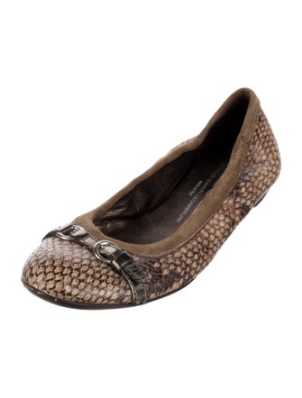 AGL Leather Animal Print Ballet Flats