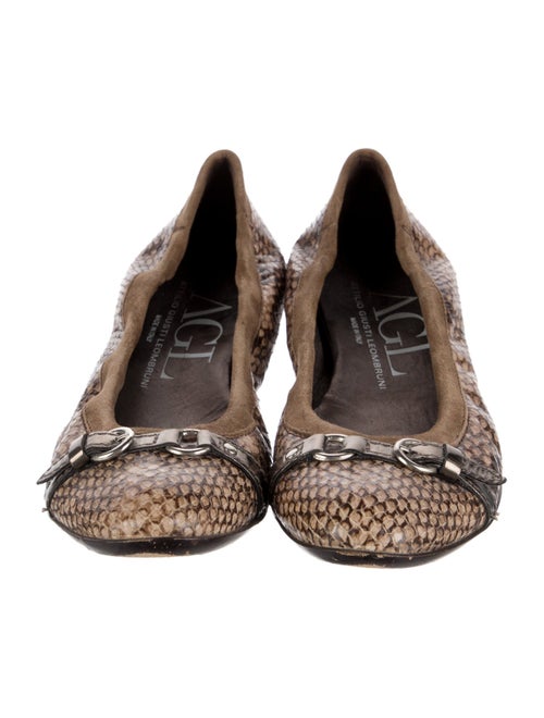 AGL Leather Animal Print Ballet Flats