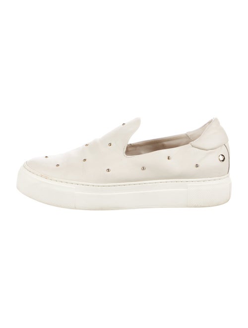 AGL Leather Studded Accents Loafers