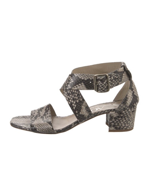 AGL Embossed Leather Animal Print Sandals