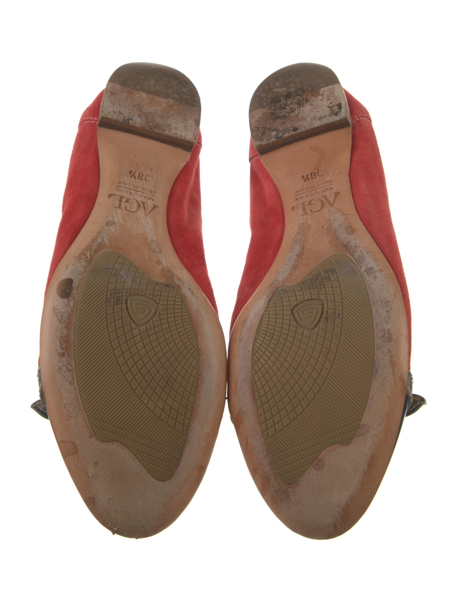 AGL Suede Colorblock Pattern Ballet Flats