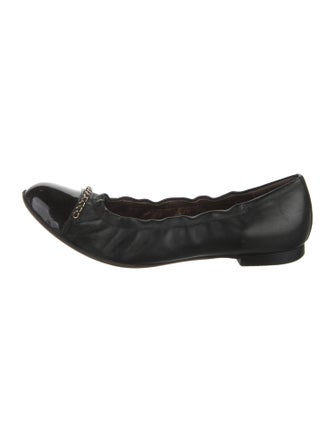 AGL Leather Chain-Link Accents Ballet Flats