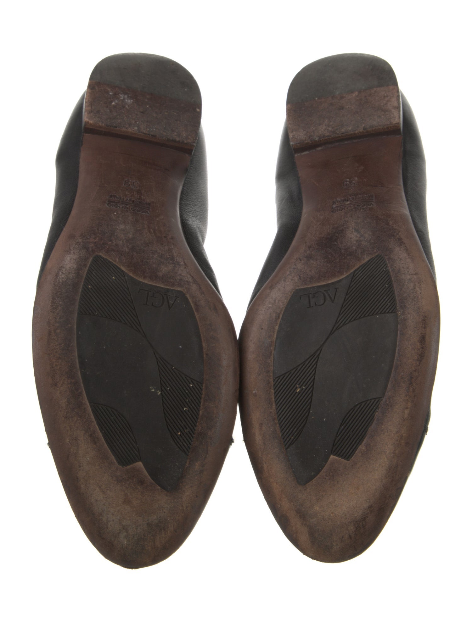 AGL Leather Chain-Link Accents Ballet Flats