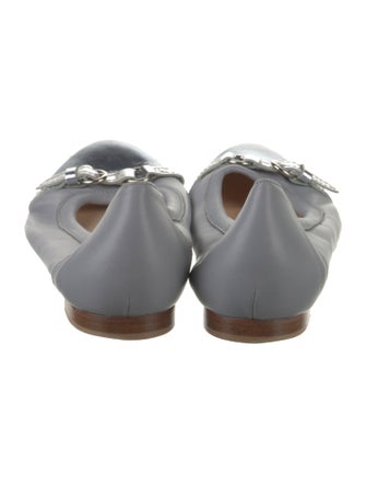 AGL Leather Chain-Link Accents Ballet Flats
