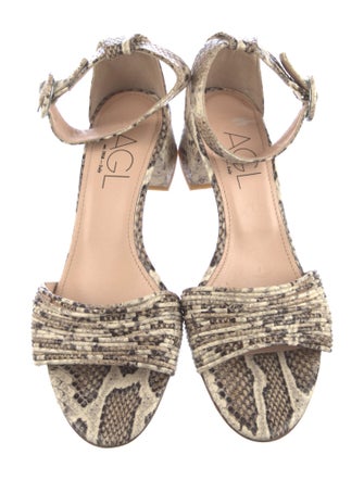 AGL Leather Animal Print Sandals