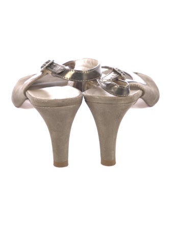 AGL Leather Colorblock Pattern Slingback Pumps