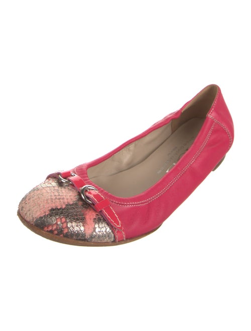 AGL Leather Animal Print Ballet Flats