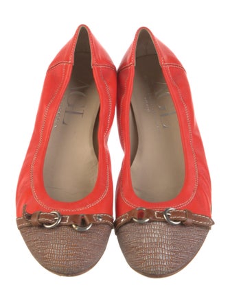 AGL Leather Animal Print Ballet Flats