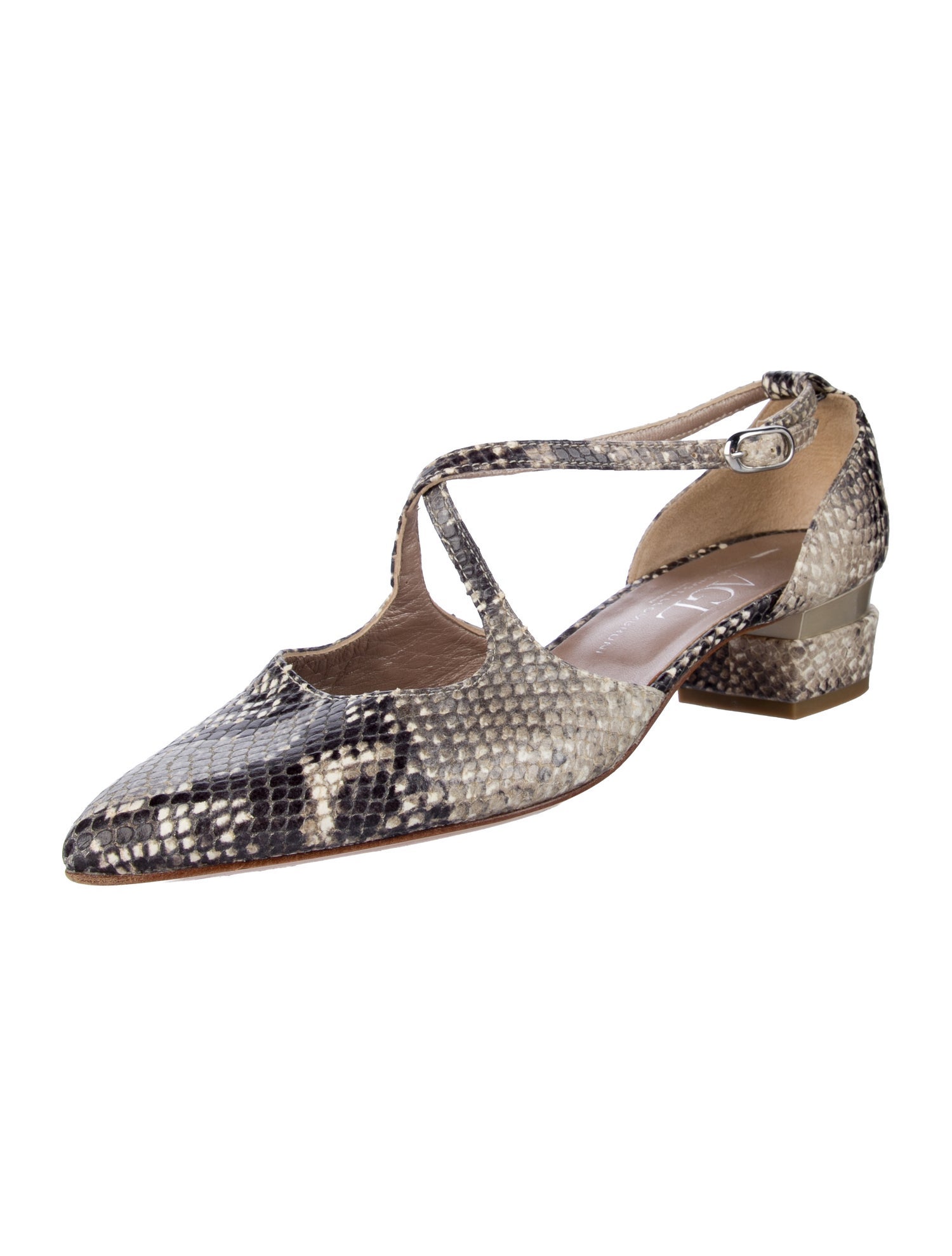 AGL Snakeskin Animal Print D'Orsay Pumps