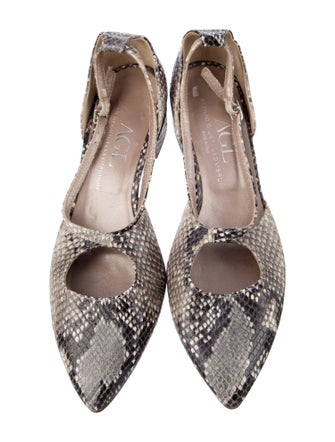 AGL Snakeskin Animal Print D'Orsay Pumps