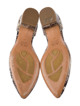 AGL Snakeskin Animal Print D'Orsay Pumps