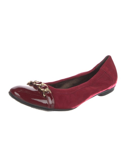 AGL Suede Chain-Link Accents Ballet Flats