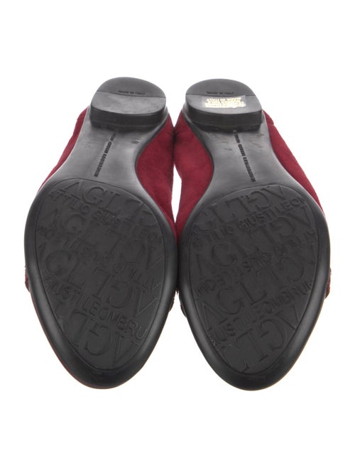 AGL Suede Chain-Link Accents Ballet Flats