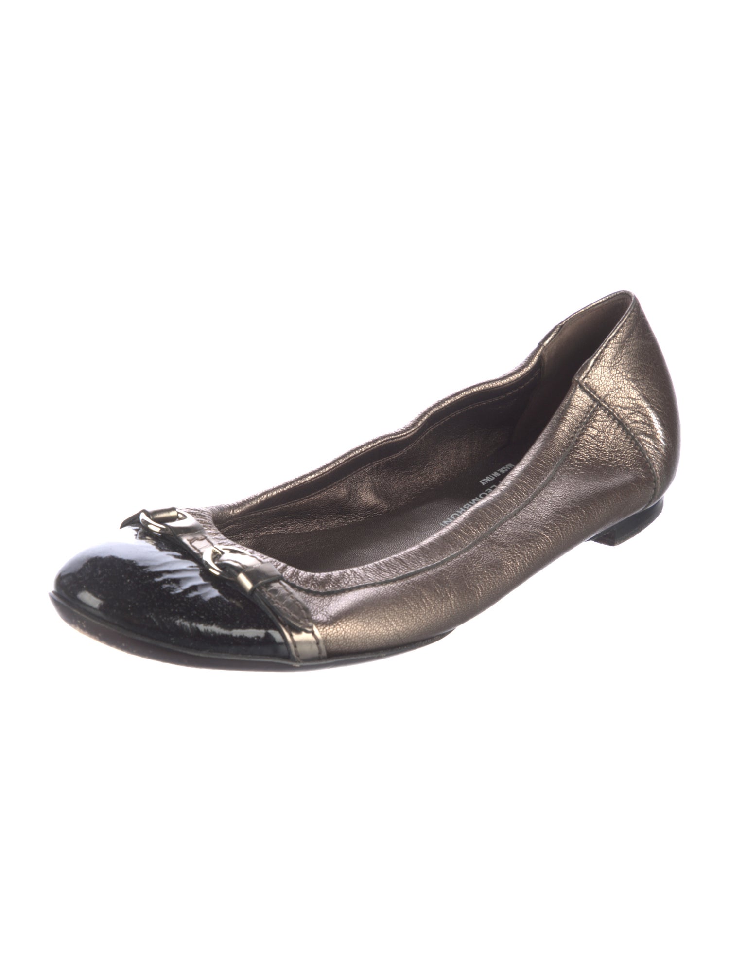 AGL Leather Colorblock Pattern Ballet Flats